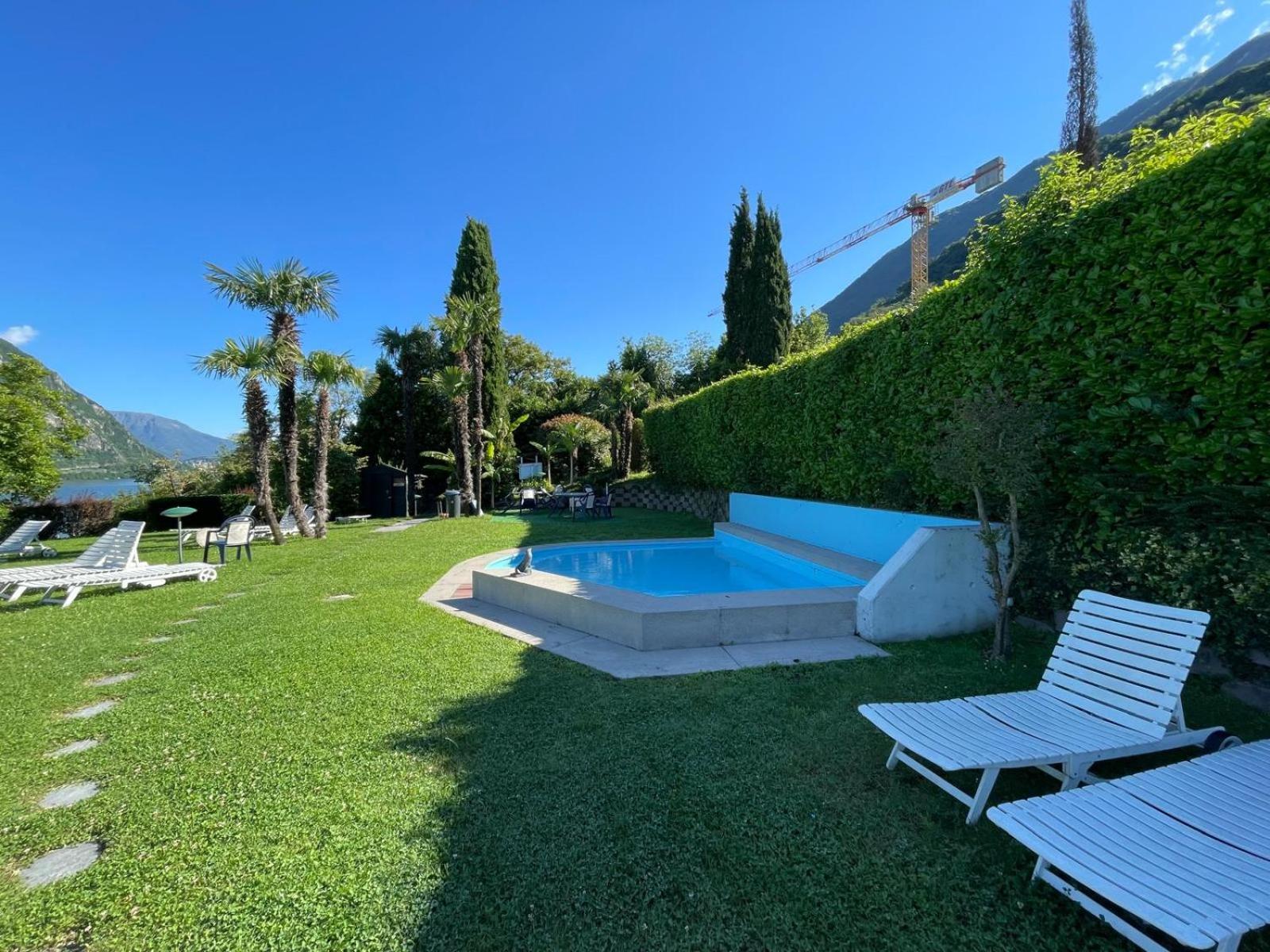 Luganersee, Pool, Strand, Parkplatz, Suite 204 Бисон Екстериор снимка