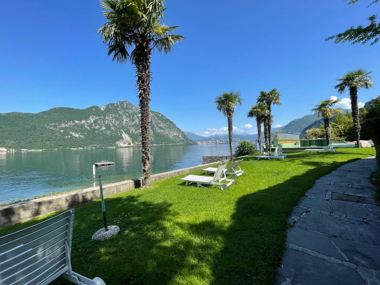 Luganersee, Pool, Strand, Parkplatz, Suite 204 Бисон Екстериор снимка